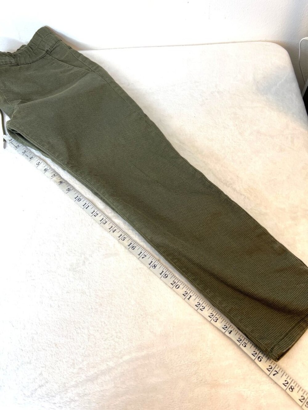 Flog tapered drawstring pants green and black tiny check size 30 - Picture 6 of 8